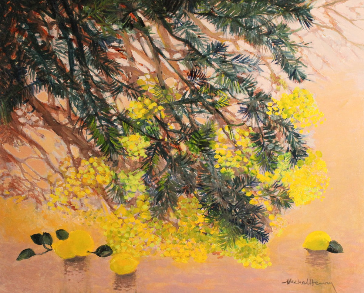 米歇尔·亨利《蔚蓝海岸的含羞草》油画第40号