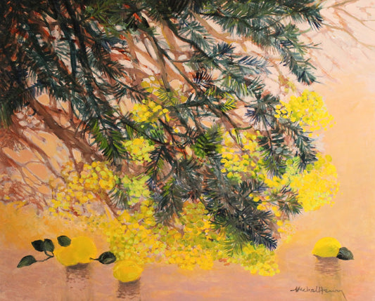 米歇尔·亨利《蔚蓝海岸的含羞草》油画第40号