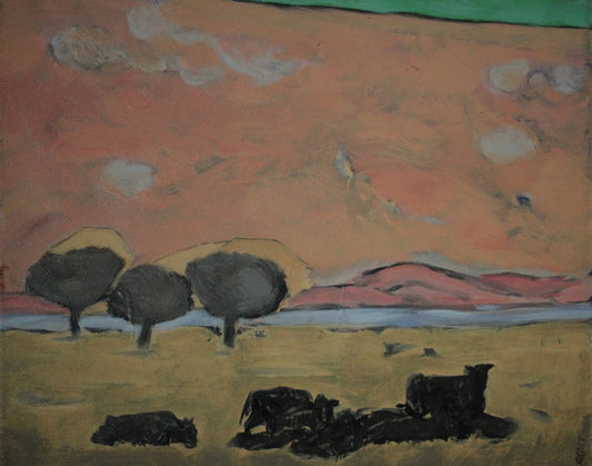 シモン・ブロー 【牝牛】 油彩3号【額付】