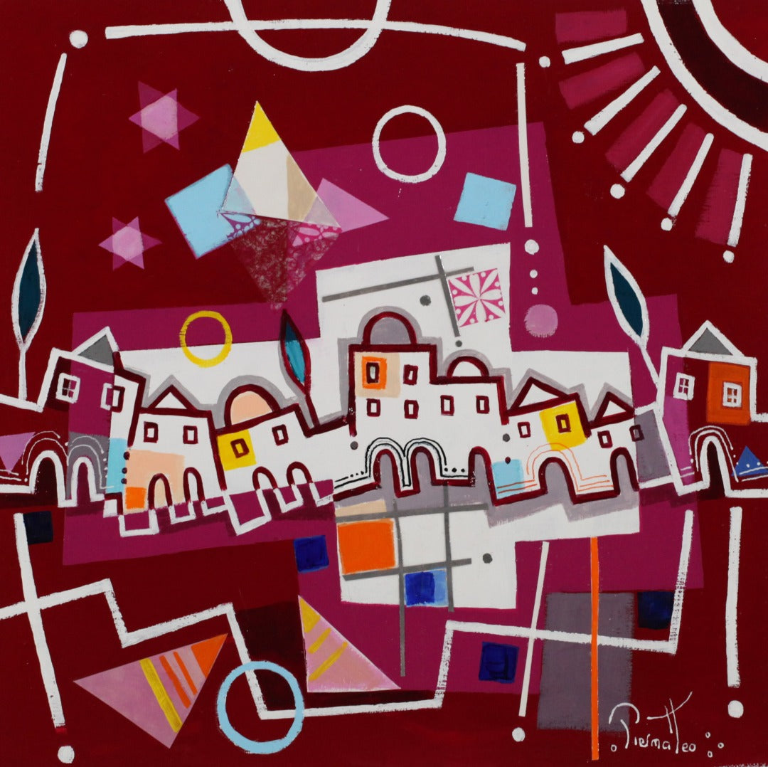 ピエルマテオ <赤いメルヘン>油彩50x50cm