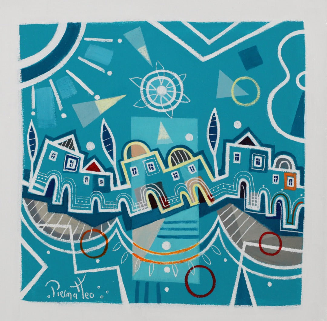 ピエルマテオ <ブルーのメルヘン> 油彩40x40cm