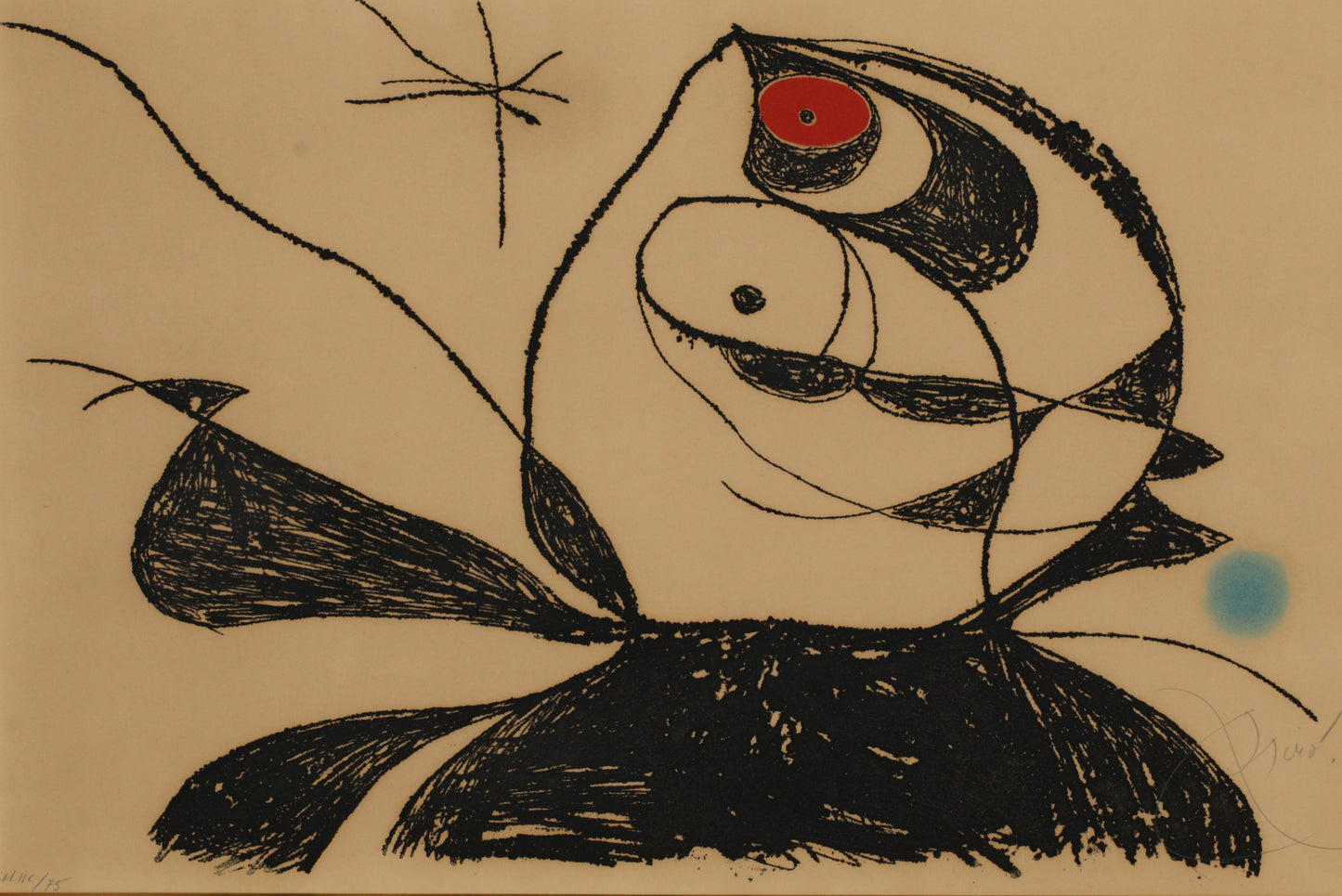ジョアン・ミロ 【George Duthuit:ジョルジュ・デュトゥイット】1976年イメージサイズ74x59cm オリジナルエッチング&アクアチント