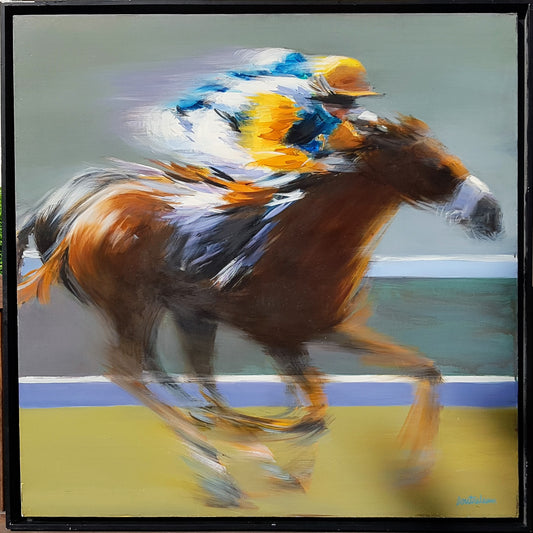 皮埃尔·杜特雷洛《疾驰》油画 100x100cm