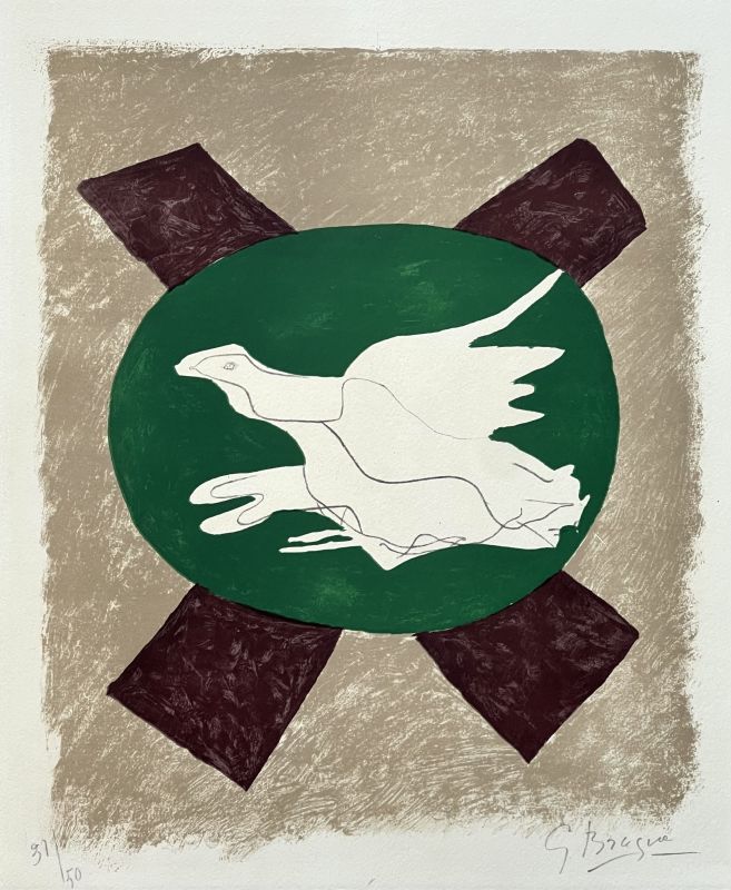 ジョルジュ・ブラック 【グリーンを背景の鳩】 1975年 オリジナルリトグラフ