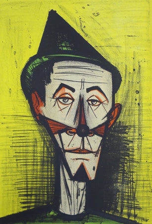 伯纳德·布菲特《难缠的皮埃罗》原作石版画,出自《马戏团》,1968 年,68 x 48 厘米