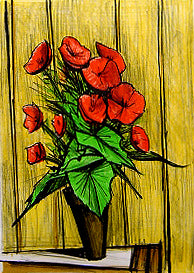 伯纳德·布菲特《秋海棠》 1964年原版石版画 68x47cm