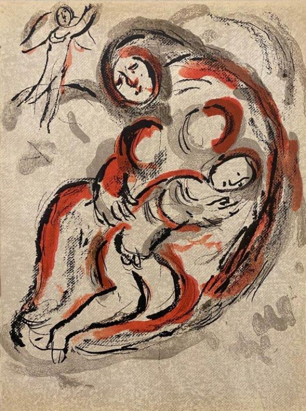 マルク・シャガール バイブル【砂漠のアガル】1960年 35.5x26.5cm オリジナルリトグラフ サイン無し