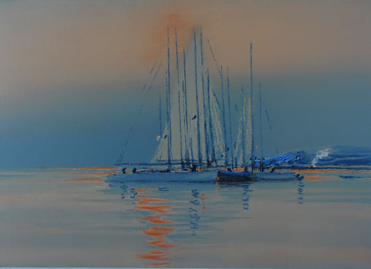 Pierre Doutreleau《帆船》原版石版画 47x68cm