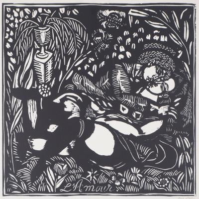 ラウル・デュフィ <愛>1912年 50,3x65,5cm オリジナル木版画 スタジオ&タイトル刷り込みサイン