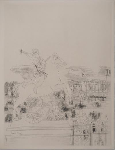 ラウル・デュフィ <私のシャンゼリゼ>1937年 35x27cm オリジナルエッチング 刷り込みサイン入り