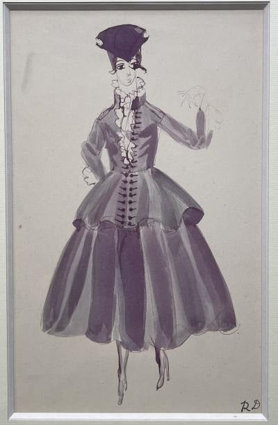 ラウル・デュフィ <ポール・ポワレのドレスの為のエチュード>1910~12年 38x28cm 水性デッサン