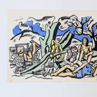 费尔南·莱热 《乡村郊游》 平版画,1952年 版本:6/75