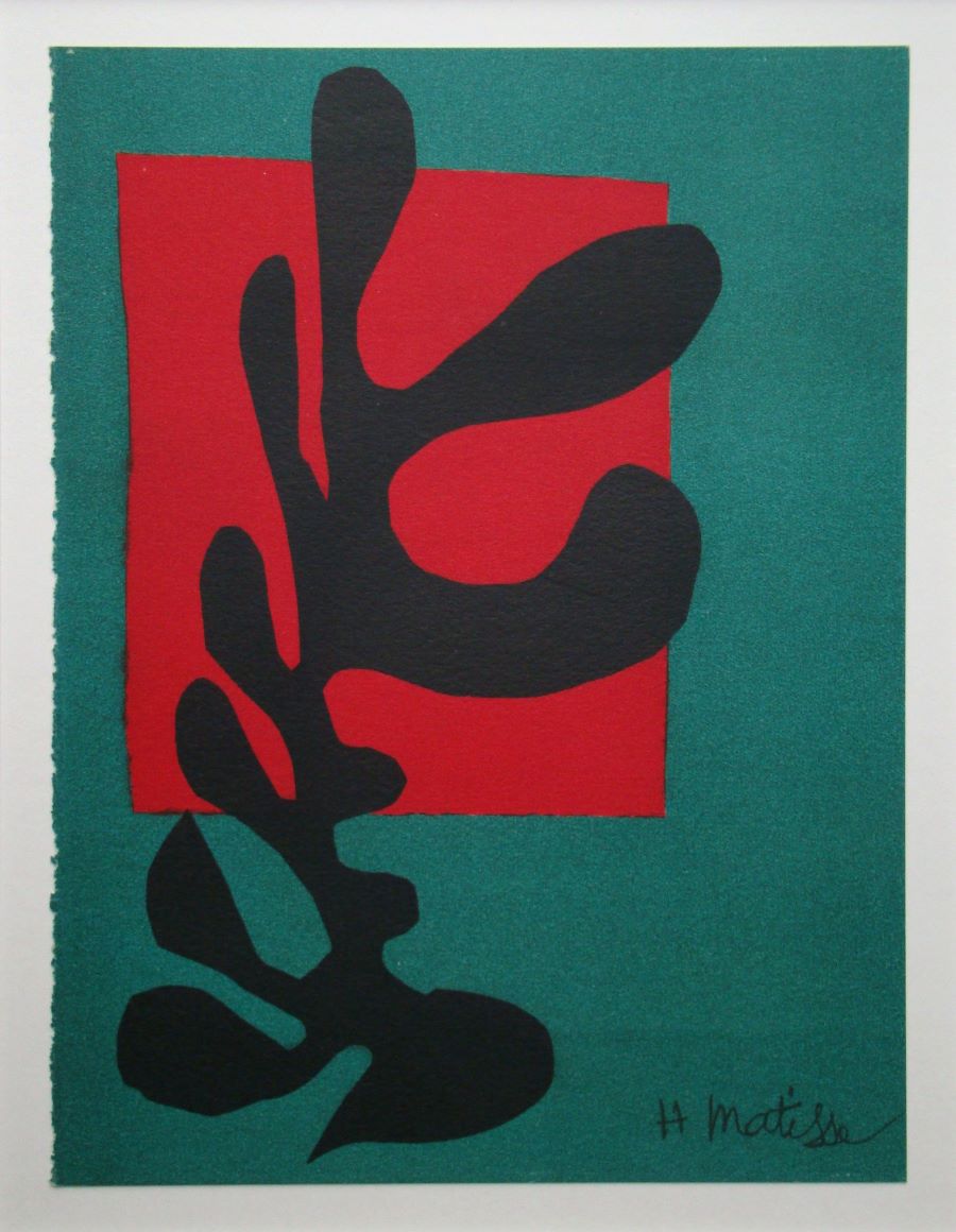 アンリ・マチス    【黒いボクサー】1949年イメージサイズ21.3x161cm  オリジナルリトグラフ  刷り込みサイン入り