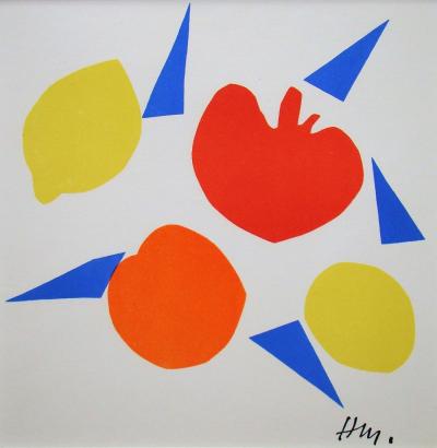 アンリ・マチス    【果実のコンポジション】1943年イメージサイズ21x205cm  オリジナルリトグラフ  刷り込みサイン入り