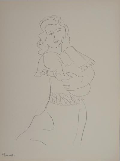 アンリ・マチス    【踊り子】1943年イメージサイズ24,5x32.5cm  オリジナルリトグラフ  刷り込みサイン入り