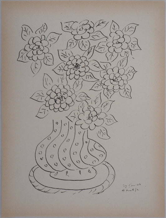 アンリ・マチス    【花束】1943年イメージサイズ24,5x32.5cm  オリジナルリトグラフ  刷り込みサイン入り