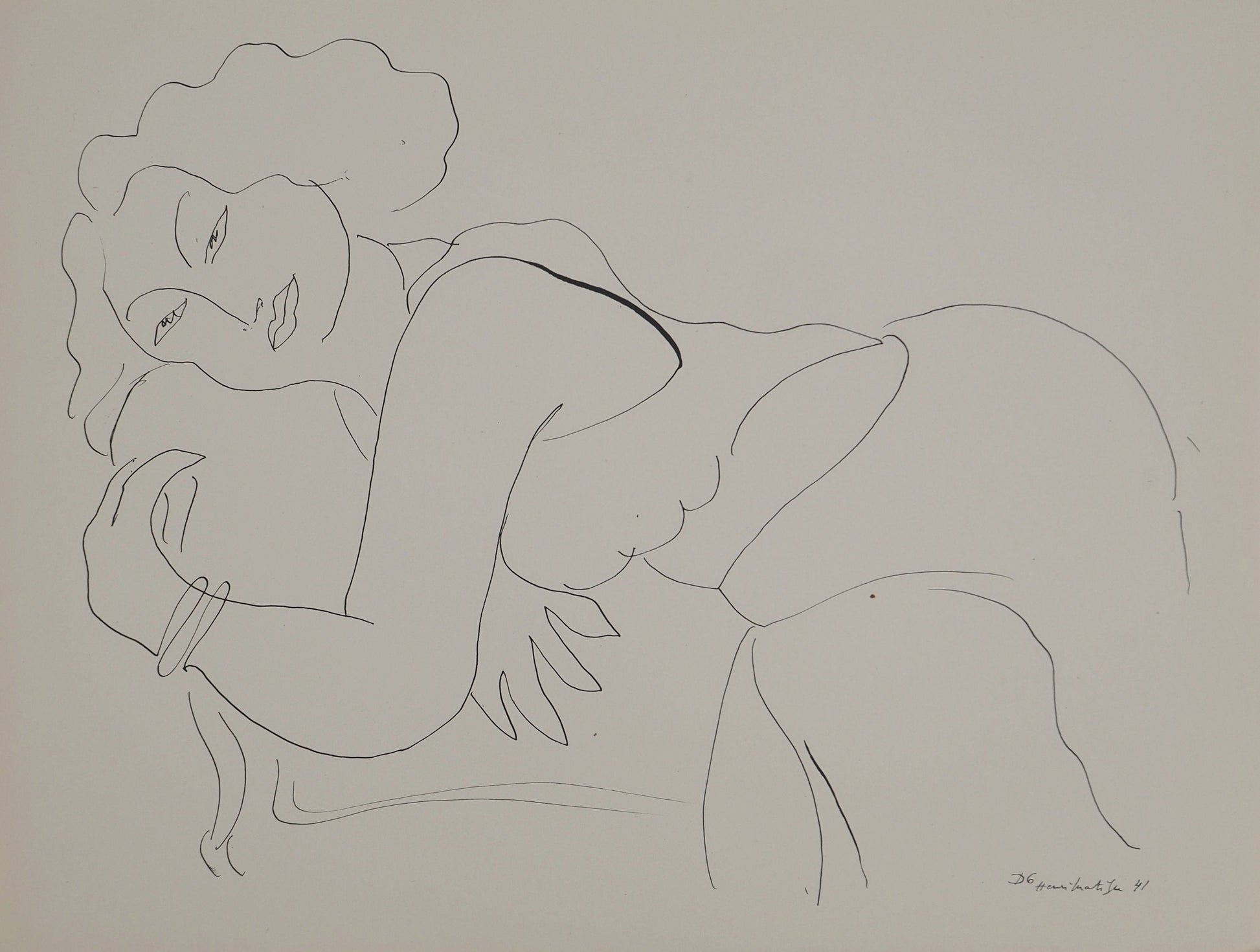 アンリ・マチス    【アンニュイ】1943年イメージサイズ24,5x32.5cm  オリジナルリトグラフ  刷り込みサイン入り