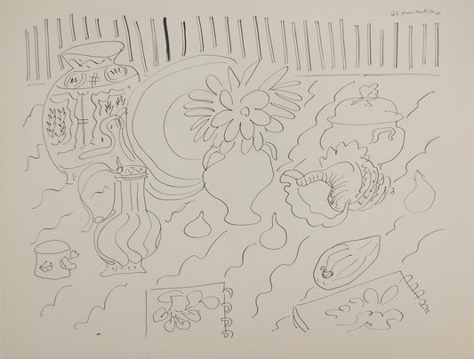 アンリ・マチス    【花のエチュード】1943年イメージサイズ24,5x32.5cm  オリジナルリトグラフ  刷り込みサイン入り