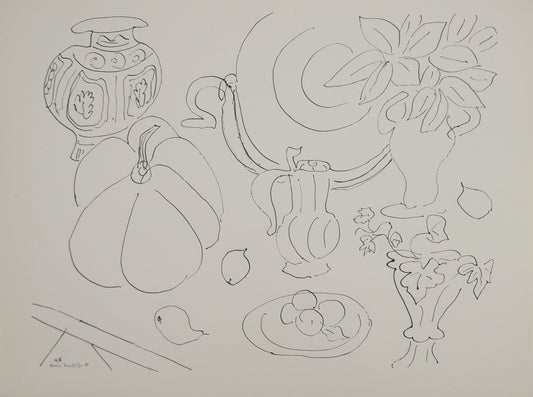 アンリ・マチス    【梨のある静物画】1943年イメージサイズ24,5x32.5cm  オリジナルリトグラフ  刷り込みサイン入り