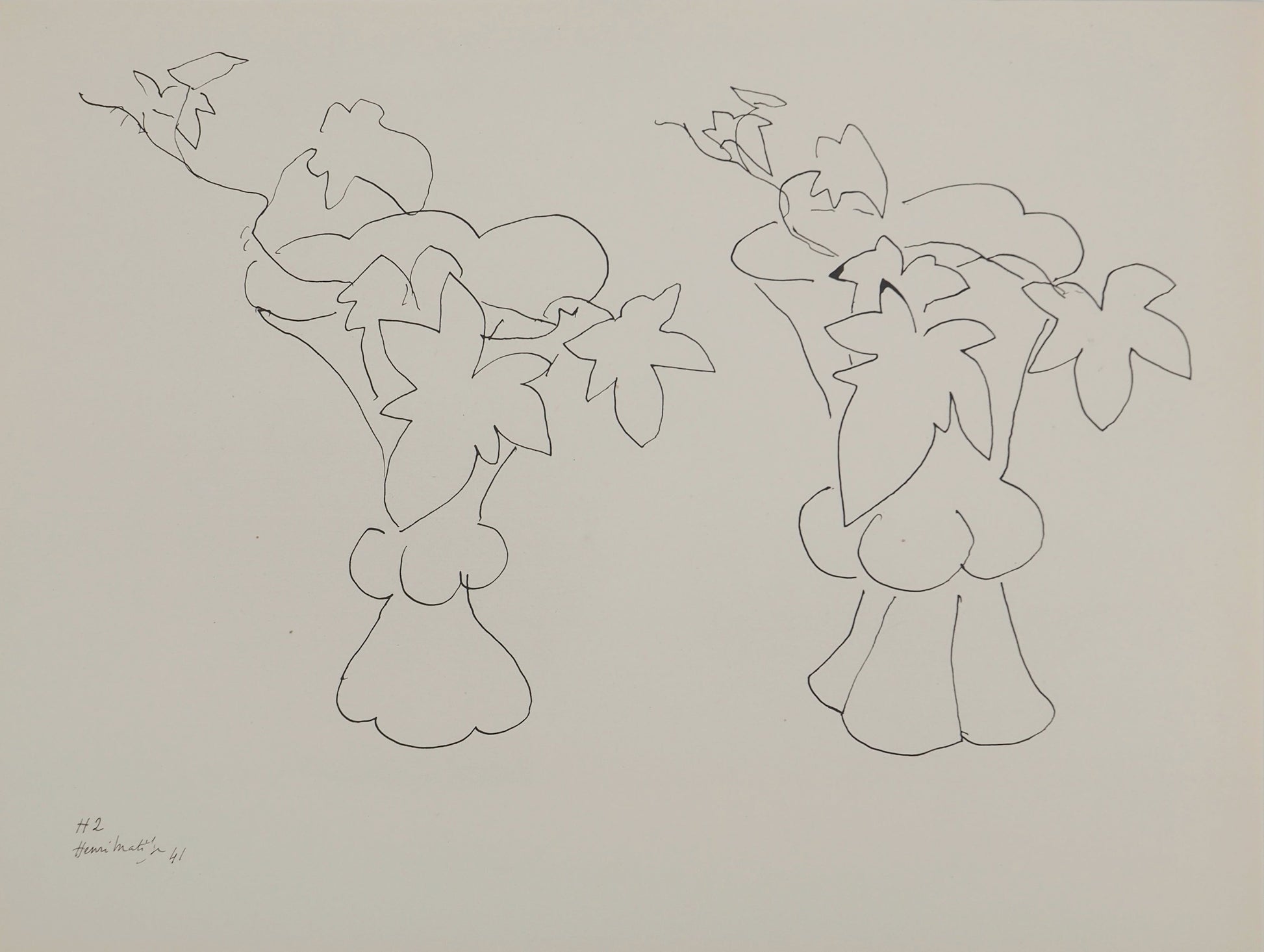 アンリ・マチス    【花瓶のブーケ】1943年イメージサイズ24,5x32.5cm  オリジナルリトグラフ  刷り込みサイン入り