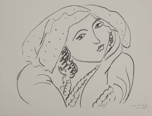 アンリ・マチス    【水玉模様のスカーフの女性】1943年イメージサイズ24,5x32.5cm  オリジナルリトグラフ  刷り込みサイン入り
