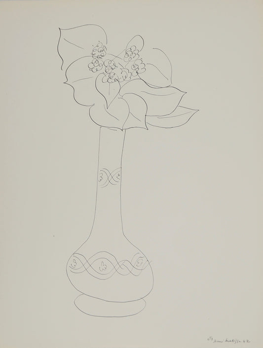 アンリ・マチス    【花のエチュード】1943年イメージサイズ24,5x32.5cm  オリジナルリトグラフ  刷り込みサイン