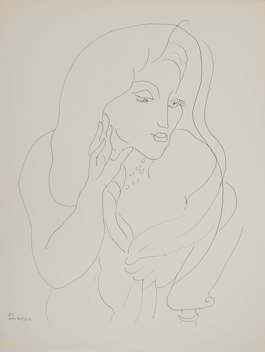 アンリ・マチス    【窓辺の別れ】1943年イメージサイズ24,5x32.5cm  オリジナルリトグラフ  刷り込みサイン入り