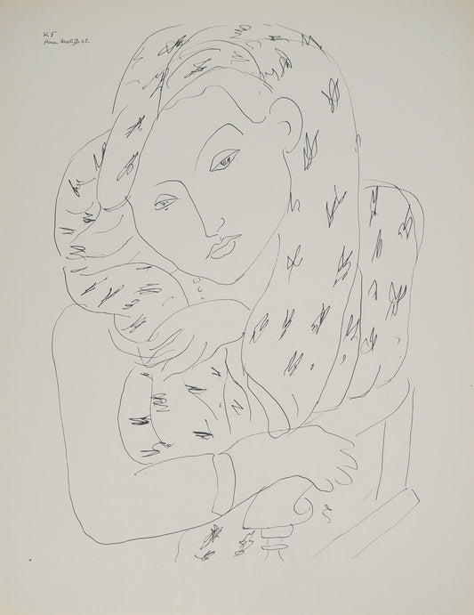 アンリ・マチス    【パルコニーの肖像画】1943年イメージサイズ24,5x32.5cm  オリジナルリトグラフ  刷り込みサイン入り