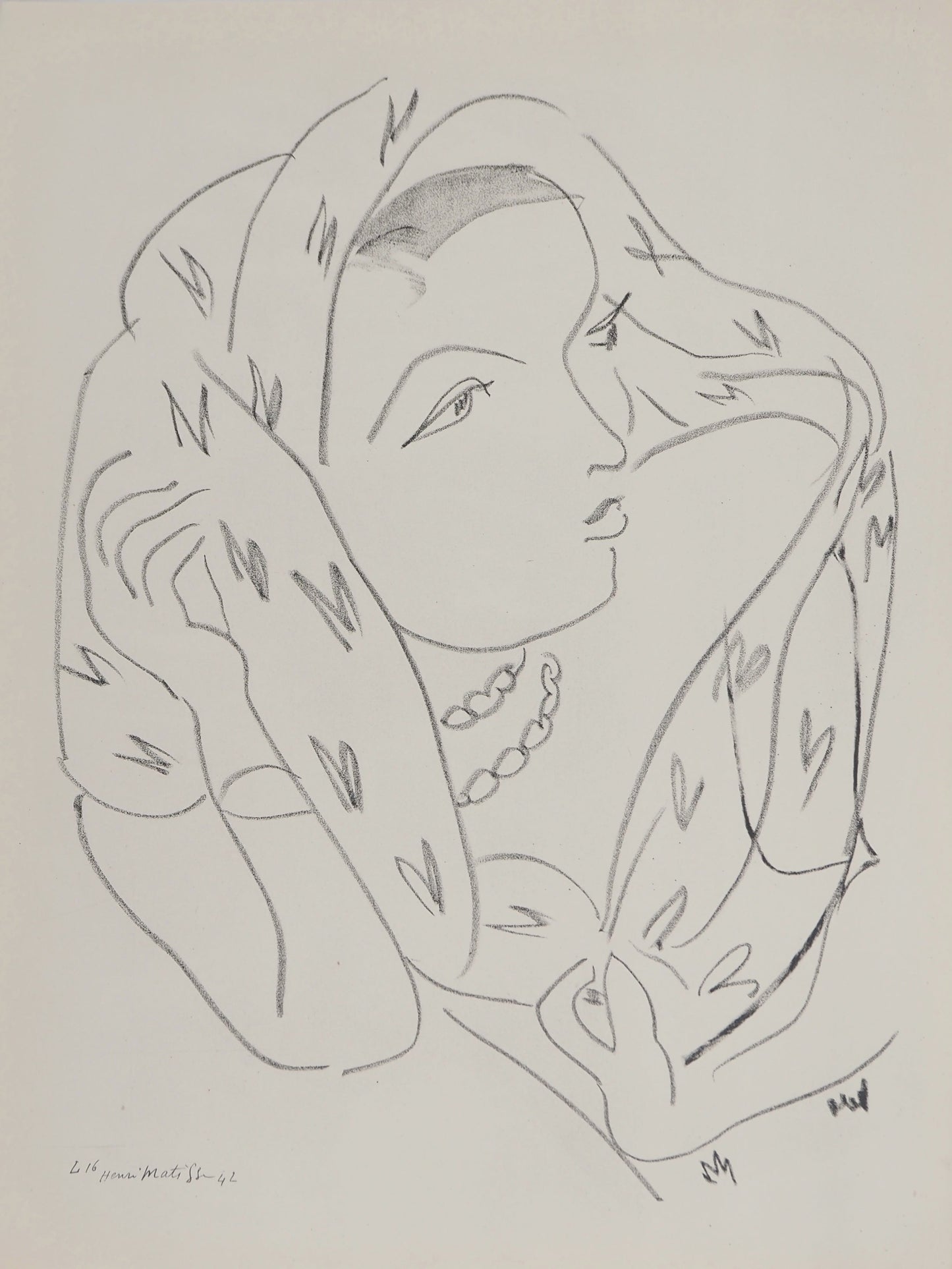 アンリ・マチス    【コラボレーション】1943年イメージサイズ24,5x32.5cm  オリジナルリトグラフ  刷り込みサイン入り