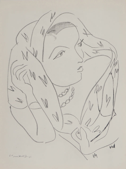 アンリ・マチス    【コラボレーション】1943年イメージサイズ24,5x32.5cm  オリジナルリトグラフ  刷り込みサイン入り