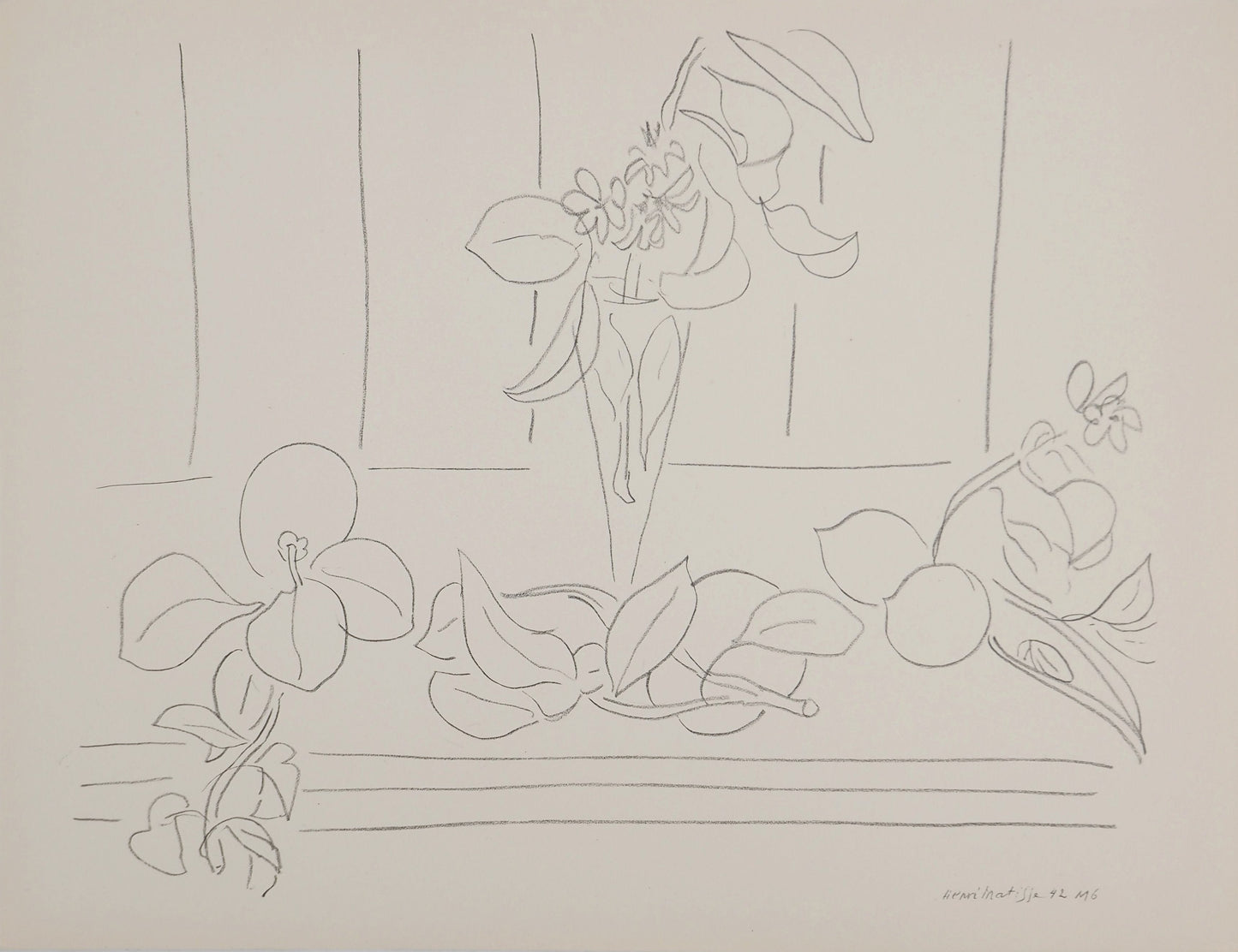 アンリ・マチス    【植物観察】1943年イメージサイズ24,5x32.5cm  オリジナルリトグラフ  刷り込みサイン入り