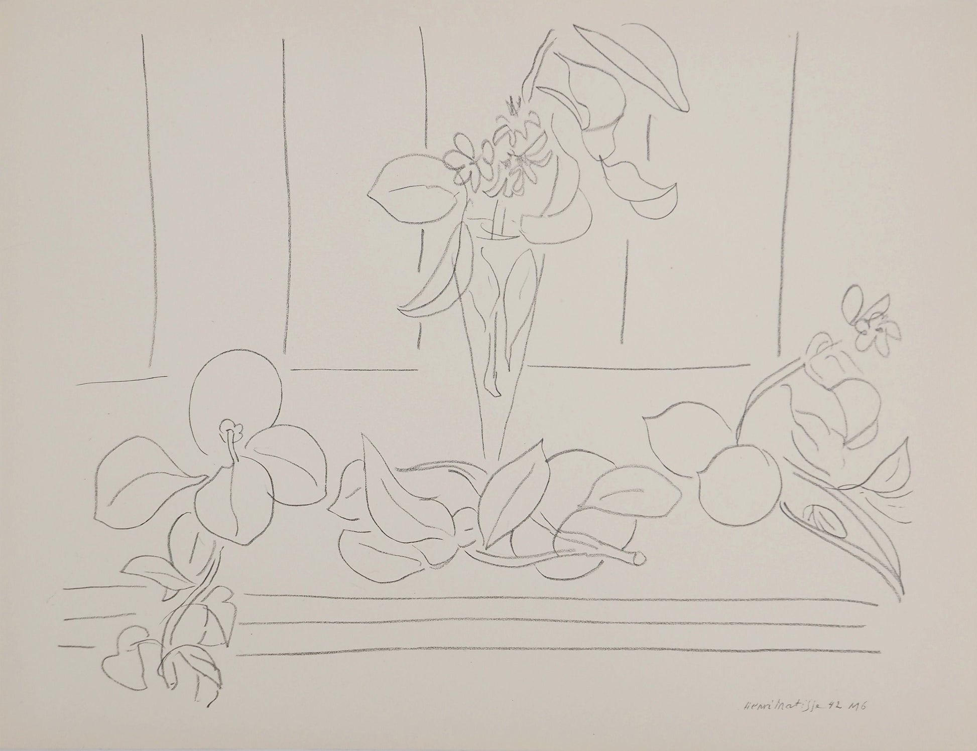 アンリ・マチス    【植物観察】1943年イメージサイズ24,5x32.5cm  オリジナルリトグラフ  刷り込みサイン入り