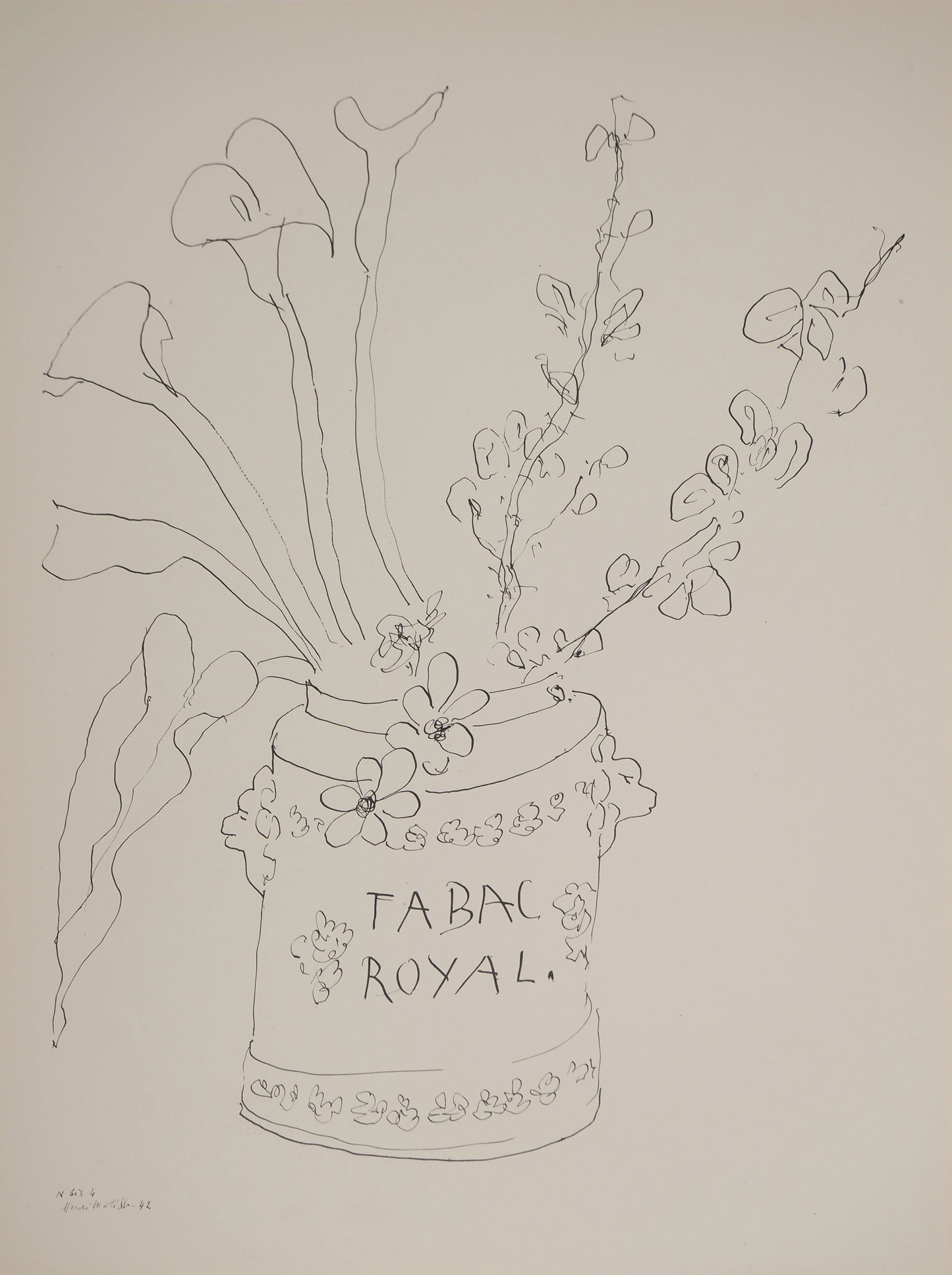 アンリ・マチス    【春の香り】1943年イメージサイズ24,5x32.5cm  オリジナルリトグラフ  刷り込みサイン入り