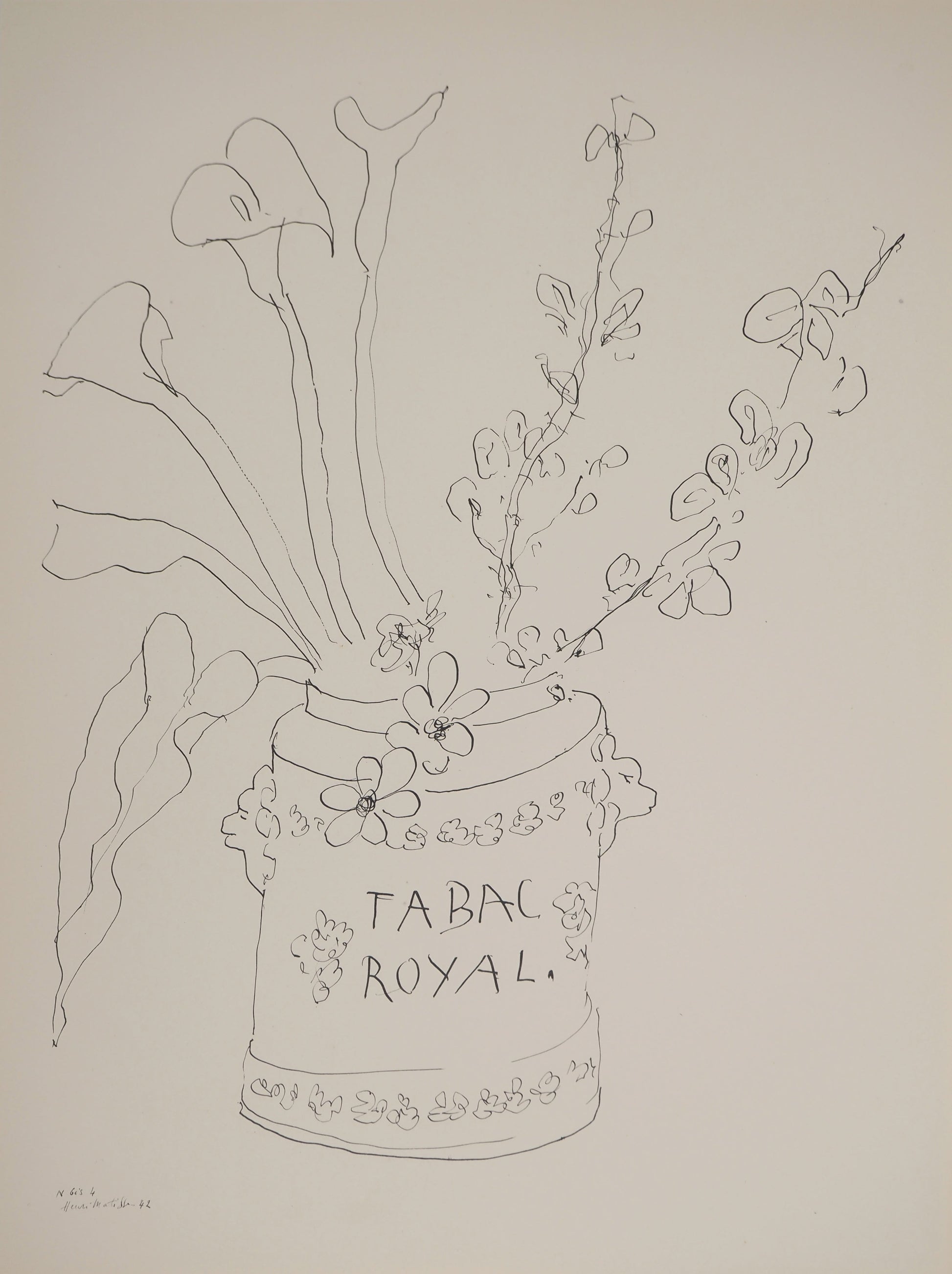 アンリ・マチス    【春の香り】1943年イメージサイズ24,5x32.5cm  オリジナルリトグラフ  刷り込みサイン入り