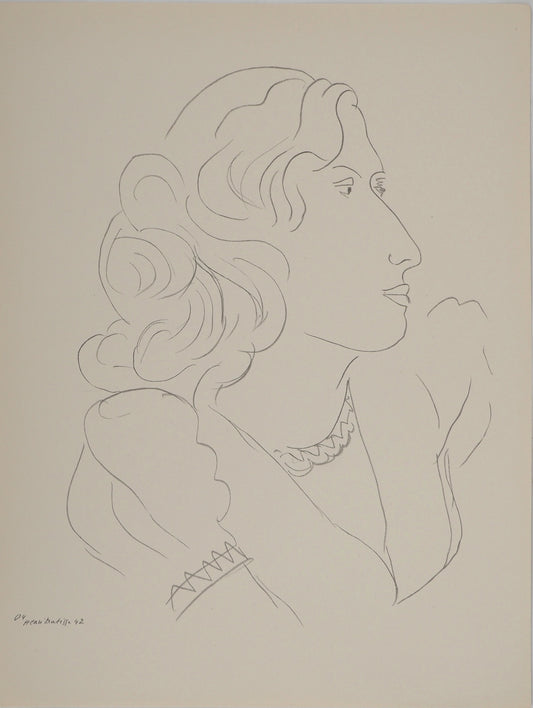 アンリ・マチス    【ミューズのポートレート】1943年イメージサイズ24,5x32.5cm  オリジナルリトグラフ  刷り込みサイン入り