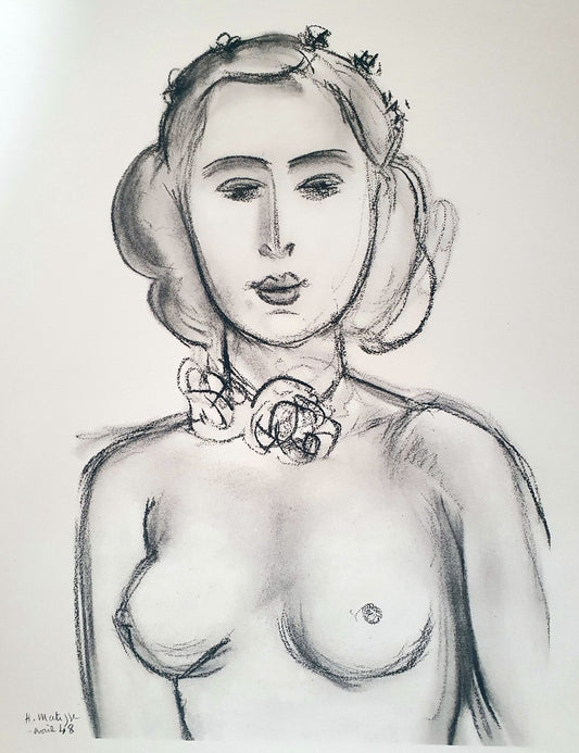 アンリ・マチス    【正面からの裸婦】イメージサイズ47x54cm  オリジナルリトグラフ  刷り込みサイン入り