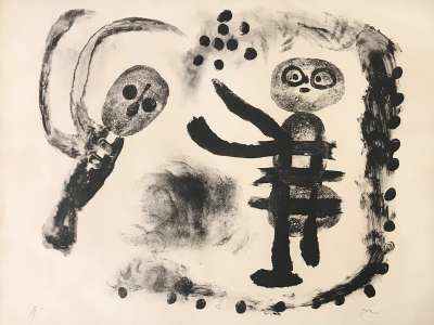 ジョアン・ミロ 【森の中の】1958イメージサイズ50x66cm オリジナルリトグラフ