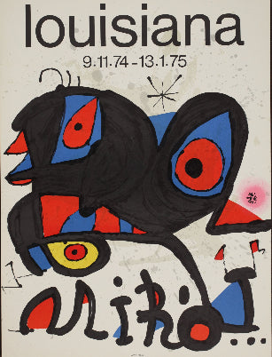 ジョアン・ミロ 【USルイジアナでのミロ展ポスター】1975年イメージサイズ66x49cm オリジナルリトグラフ版画
