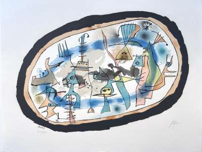 ジョアン・ミロ 【日の誕生(The Birth of the Day】1957年イメージサイズ   40.00 × 56.00 cm  オリジナルリトグラフ