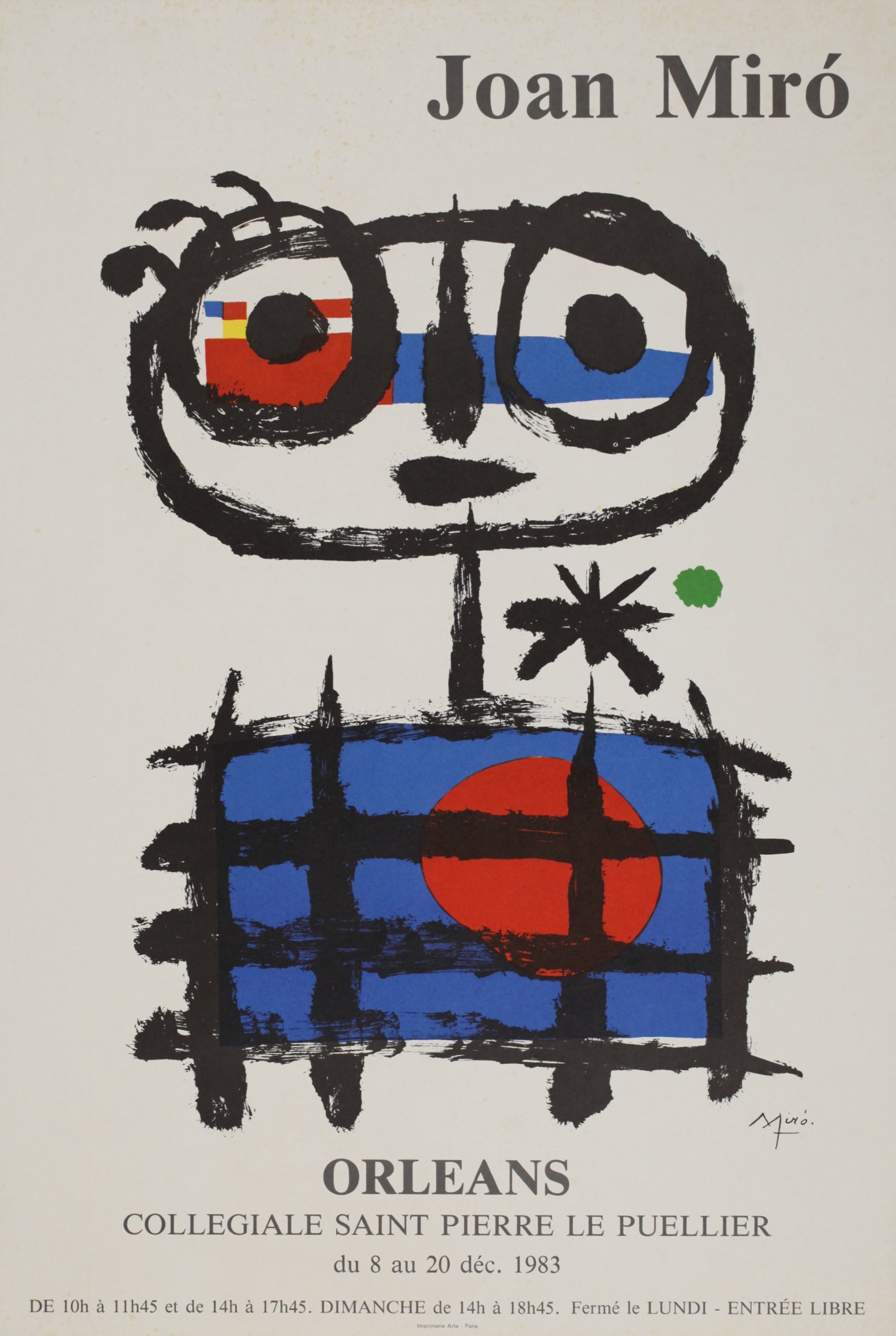 オルレアンでのミロ展ポスター】1983年イメージサイズ65x44cm オリジナルリトグラフ版画