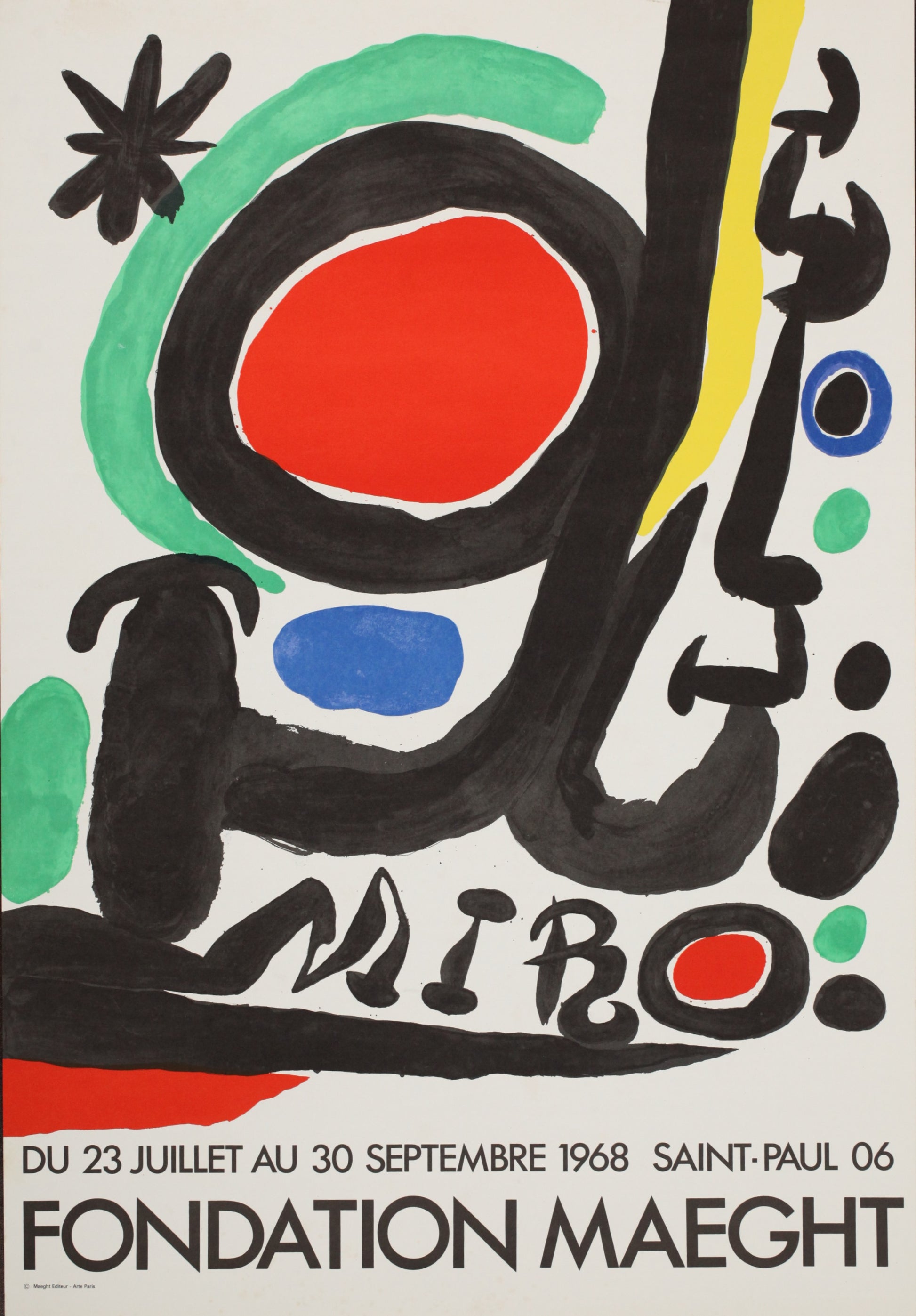 ジョアン・ミロ 【サンポール・ド・ヴァンスでのギャルリーマーグ展ポスター】1968年イメージサイズ74x51cm オリジナルリトグラフ版画)