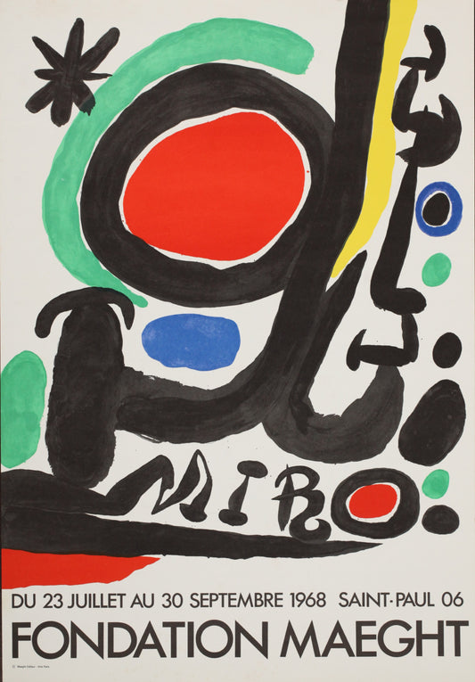 ジョアン・ミロ 【サンポール・ド・ヴァンスでのギャルリーマーグ展ポスター】1968年イメージサイズ74x51cm オリジナルリトグラフ版画)