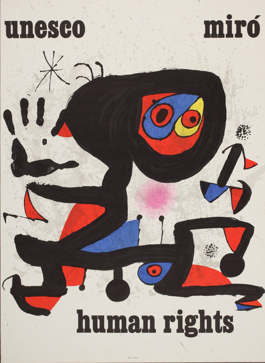 ジョアン・ミロ 【ユネスコ、人権ポスター】1980イメージサイズ73.5x54cm オリジナルリトグラフ版画