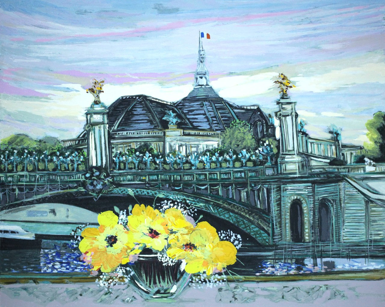 ミッシェル・アンリ 【グランパレ】オリジナルシルクスクリーン版画 作家自筆サイン入り【額付】