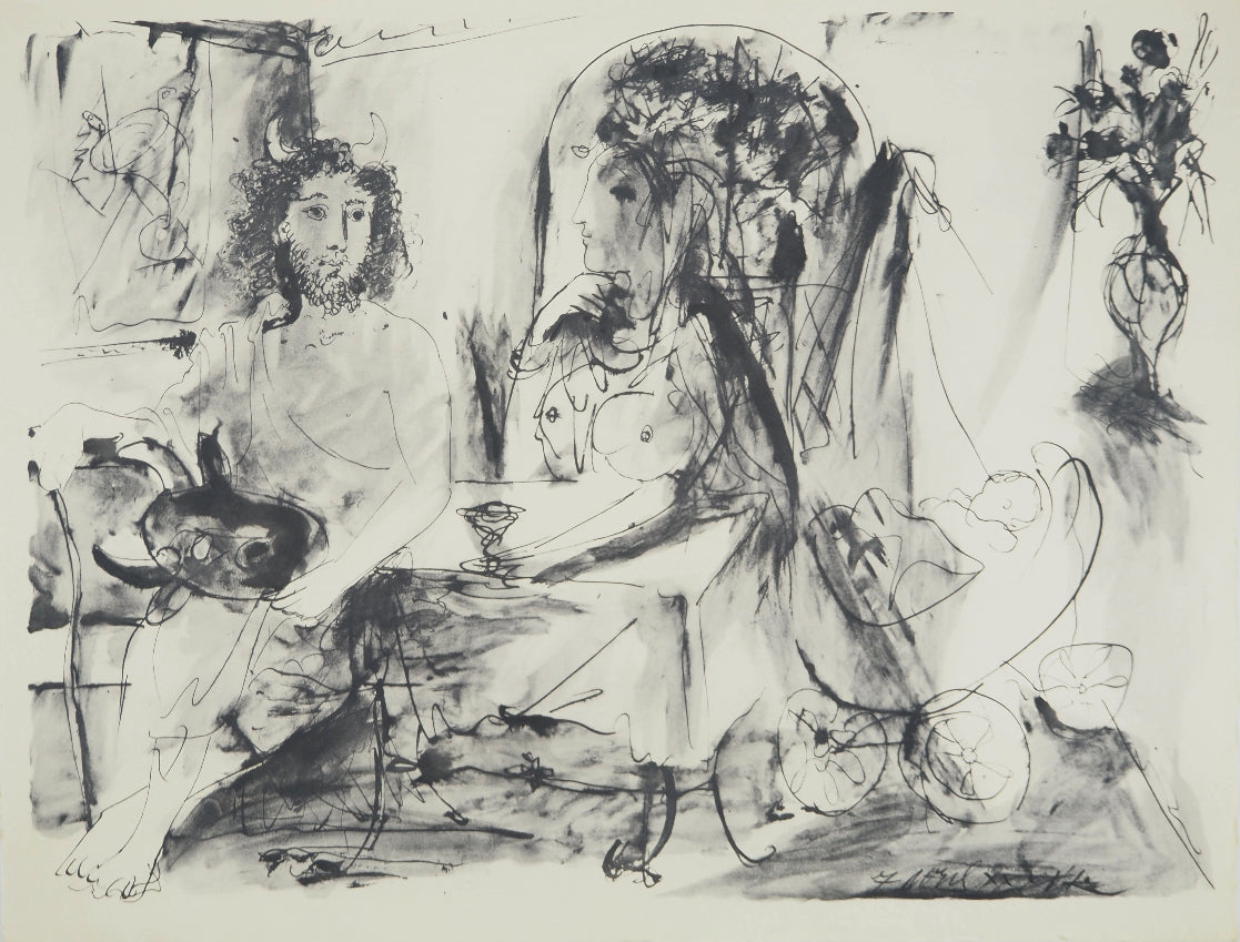 パブロ・ピカソ <仮面> オリジナルリトグラフ&ステンシル    1967年