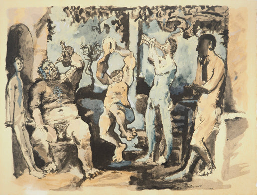 パブロ・ピカソ <パッカスの祝典> オリジナルリトグラフ&ステンシル   1967年