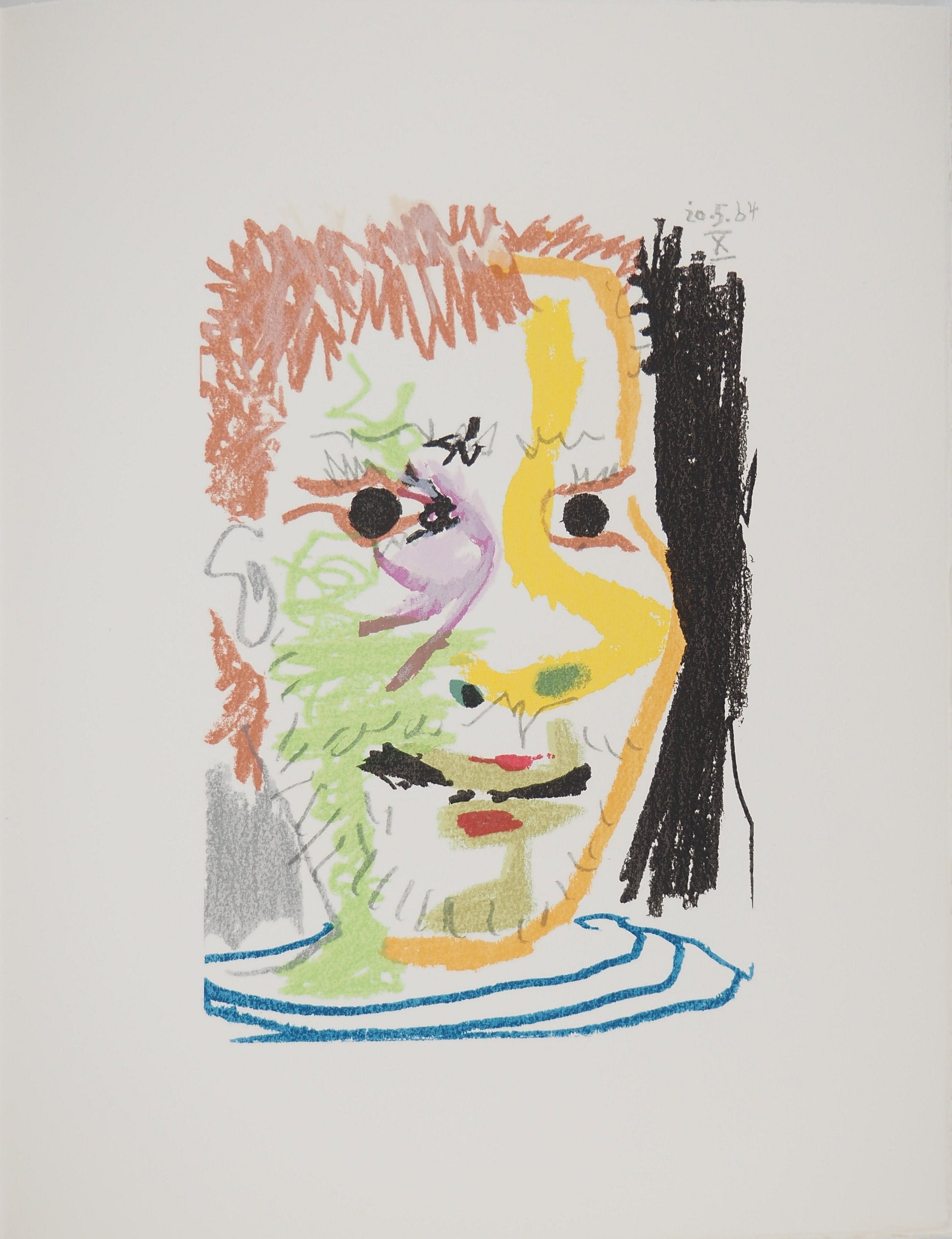 パブロ・ピカソ <赤毛の若者> オリジナルリトグラフ  1964年 刷込みサイン