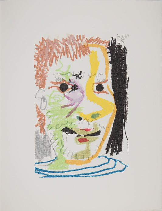 パブロ・ピカソ <赤毛の若者> オリジナルリトグラフ  1964年 刷込みサイン