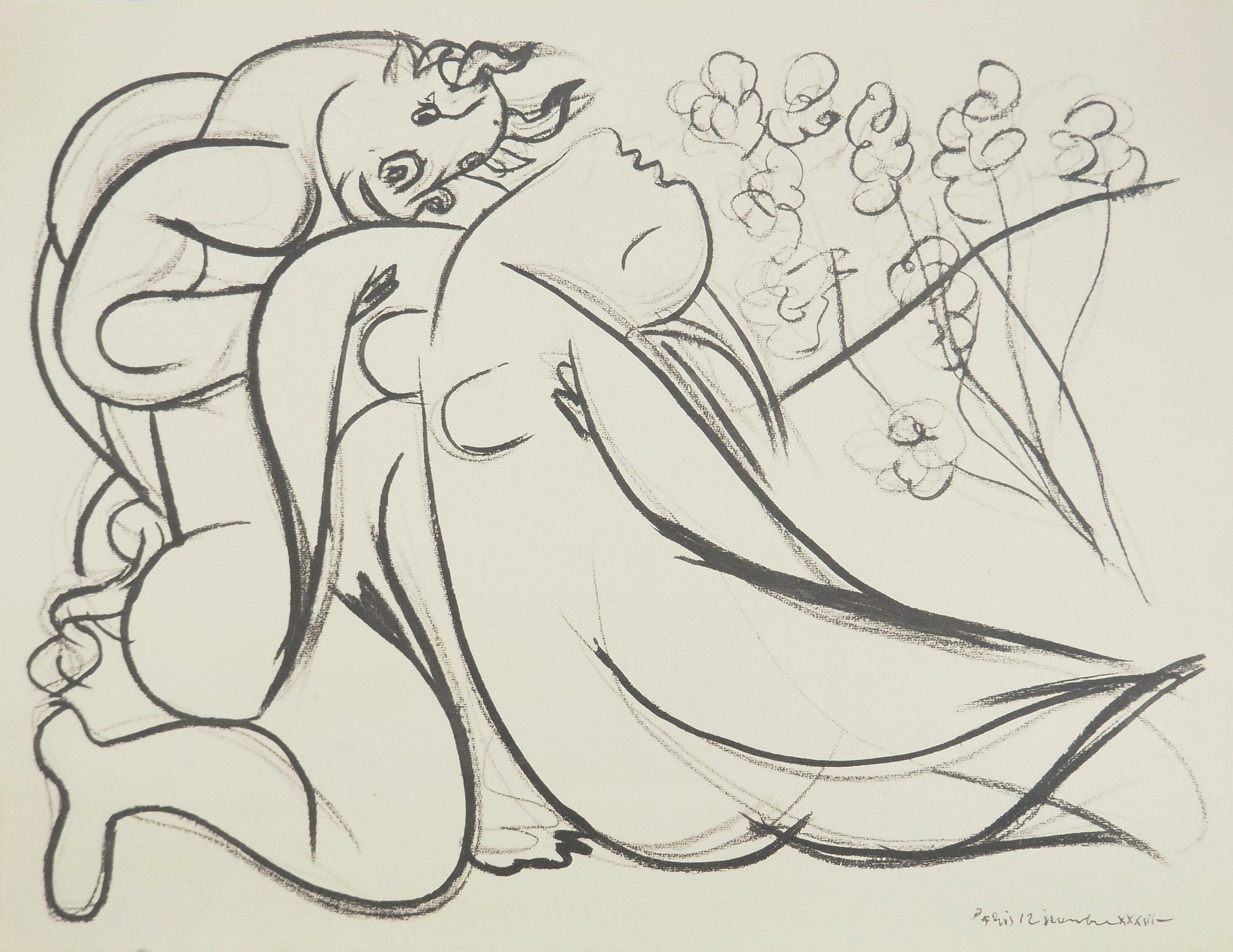 パブロ・ピカソ <乙女とミノタウロス> オリジナルリトグラフ&ステンシル   1967年