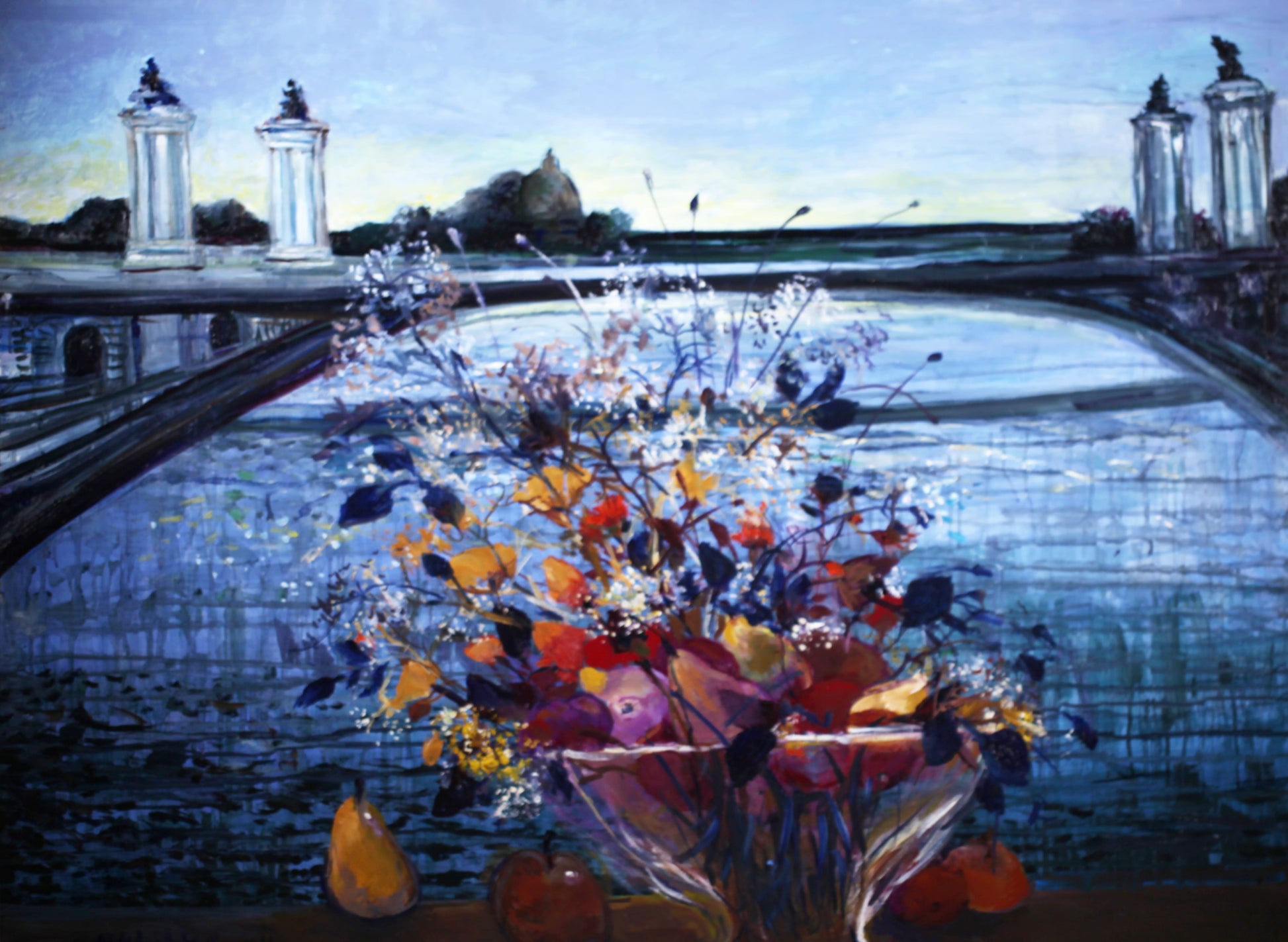 ミッシェル・アンリ 【アンヴァリッド橋】 油彩50号【額付】 2013年制作